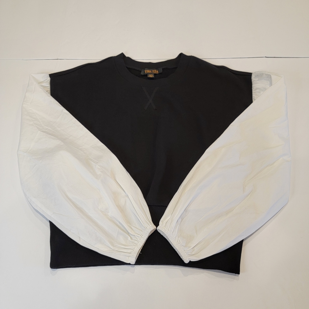 Two-Tone Black and White Women's Top